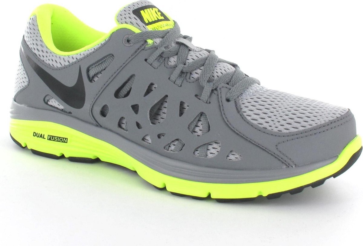 Nike Dual Fusion Run 2 - Hardloopschoenen - Neutraal - Mannen - Maat 44 -  Grijs/ Fluor... | bol