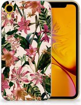 Geschikt voor iPhone XR Silicone Back Cover Flowers