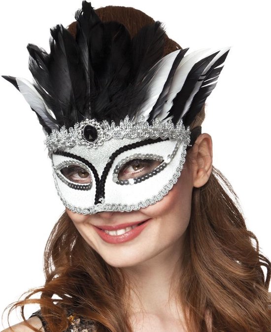 Boland Masque d'habillage Venice Gazza Ladies Noir / blanc Taille unique