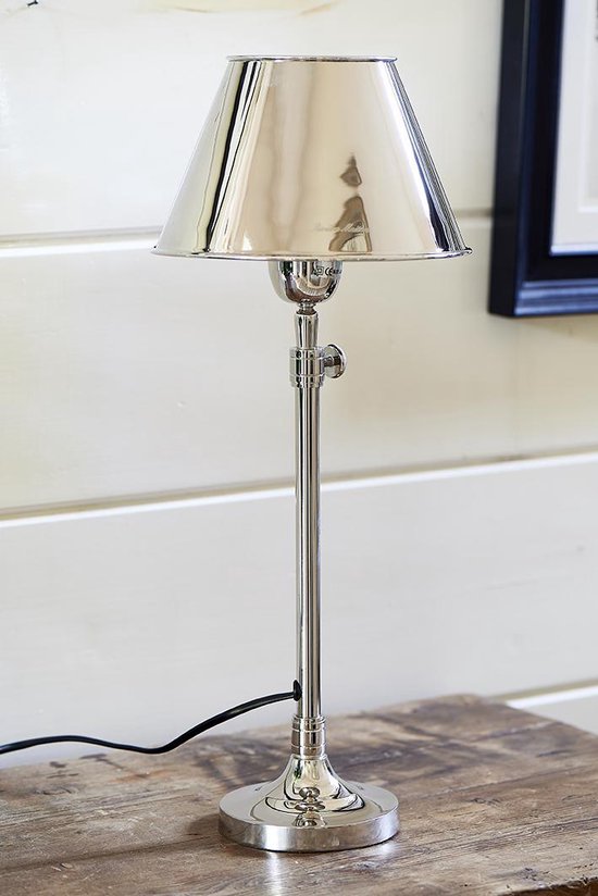 Luik veiling verontschuldiging Riviera Maison Hampton Lobby Lamp incl round shade - Tafel lamp - Zilver |  bol.com