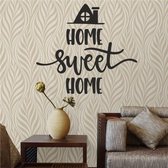 Muursticker - Home Sweet Home - 58x65 - Zwart
