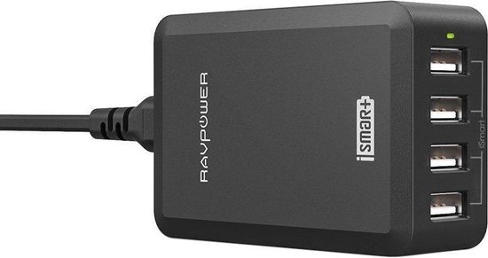 RAVPower Oplader - 4 USB Poorten - 8A - Zwart RP-UC07B | bol.com