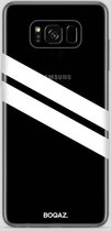 BOQAZ. Samsung Galaxy S8 hoesje - schuine strepen wit