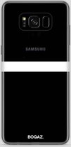 BOQAZ. Samsung Galaxy S8 Plus hoesje - enkele streep wit