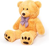 Lumaland - Reuze XXL Teddybeer - pluche knuffelbeer - knuffelbeest - 120 cm - Lichtbruin