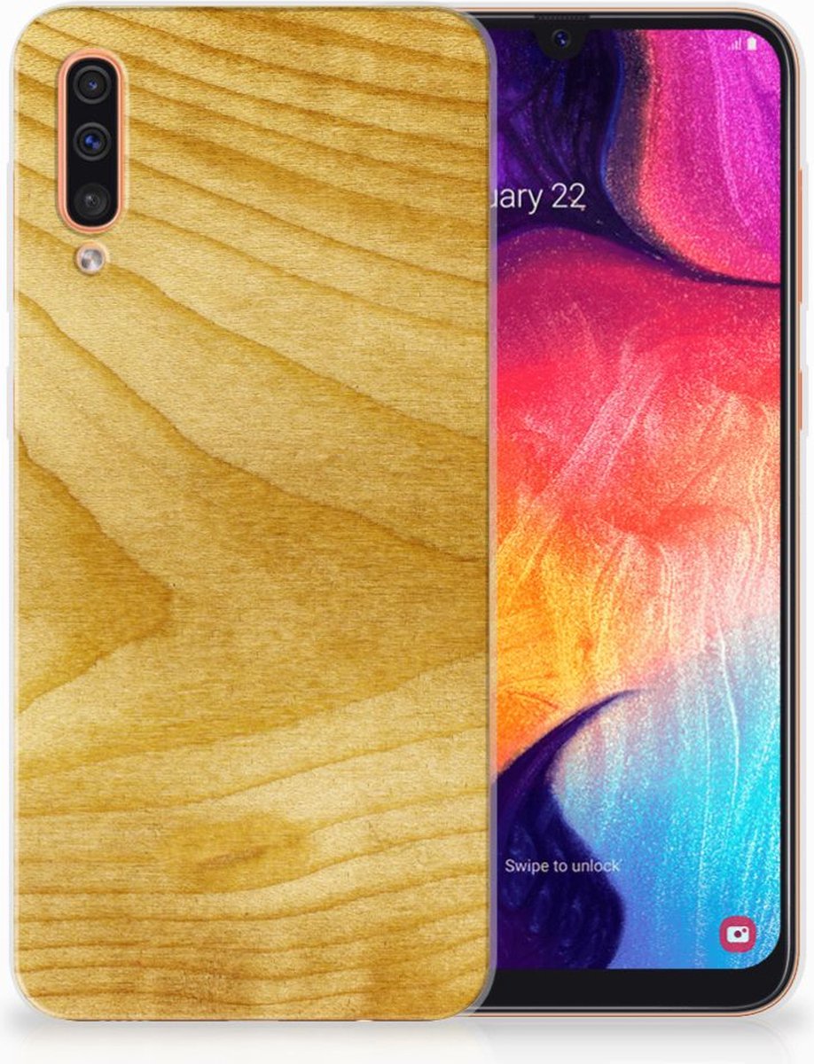 Samsung Galaxy A50 Bumper Hoesje Licht Hout