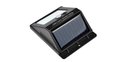 Zwarte solar wandlamp met zonnepaneel, bewegingssensor en 20 LED-lampjes.