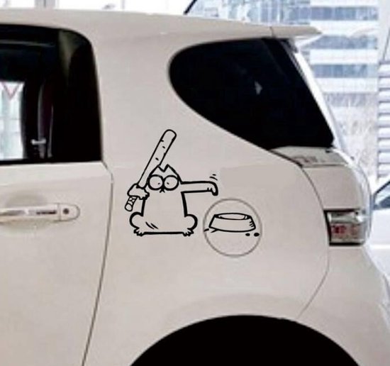 Car Auto sticker Simons Cat knuppel kat poes kitten stickers | bol.com