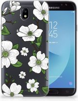 Geschikt voor Samsung Galaxy J7 2017 | J7 Pro TPU siliconen Hoesje Design Dogwood Flowers