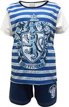 Harry Potter Gryffindor - kinder- tiener -  meisjes - pyjama - shortama - Blauw/Wit - maat 122/128