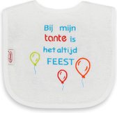 2 slabbetjes met tekst: Bij mijn tante is het altijd feest / Tantes lieveling