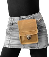 Beautiful On You – Heuptasje - Festivaltasje- Klein Tasje - Clutch – Imma - Cognac – Echt leer