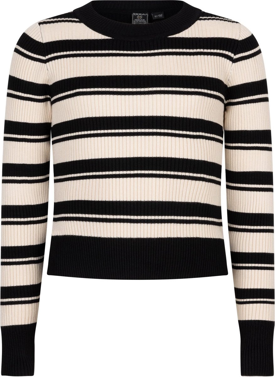 Indian Blue Jeans Striped Knitwear Cropped Tops & T-shirts Meisjes - Shirt - Zwart - Maat 152