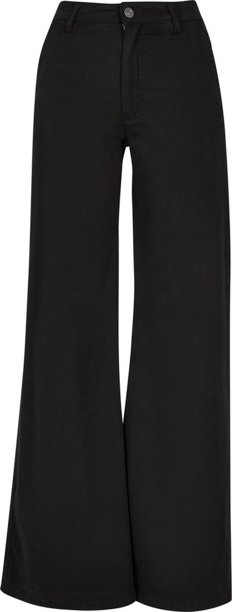 Urban Classics High-waist Wide-leg Chinos Dames Chino – W26L33 Zwart