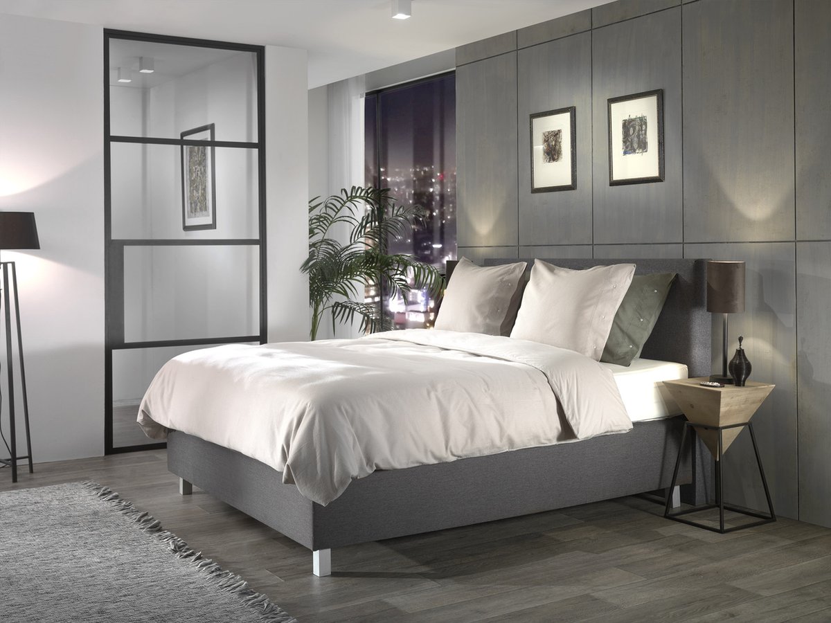 YELLOW Cialda Dekbedovertrek - Tweepersoons - 200x200/220 cm - Silver Grey