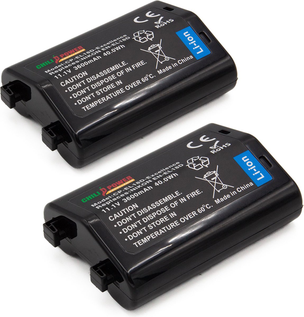 ChiliPower Excellence EN-EL18D accu voor Nikon - 3600mAh - 2-Pack