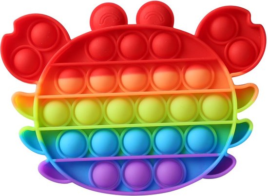 Foto: Pop it fidget toy crab regenboog