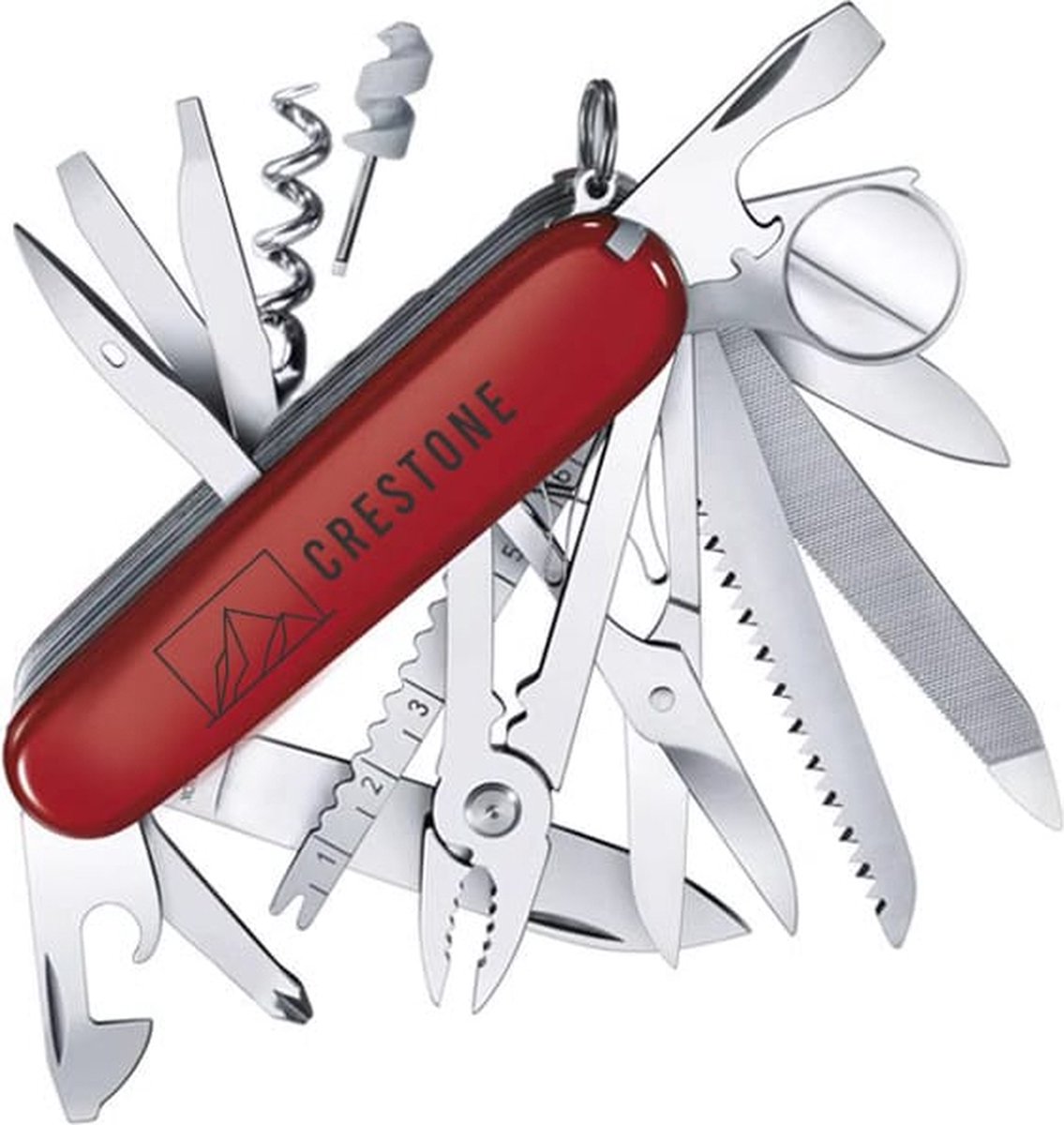 Crestone Zwitsers Zakmes - Multitool Survival Zakmes - 32 In 1 - Survival mes - Jachtmes – Camping – army zakmes – Kamperen – RVS