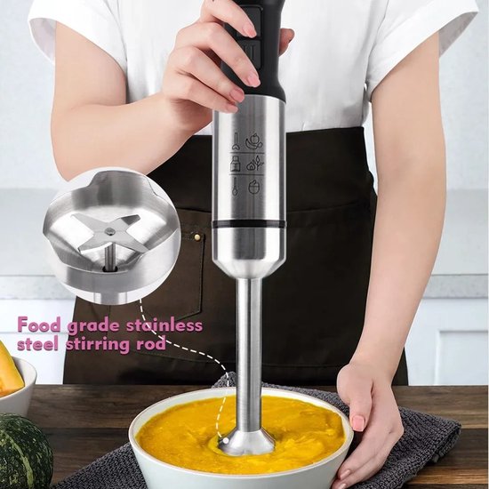 Staafmixer - 4 in 1 - 500w - Handmixer - Smoothie - 1L - 2 Snelheidstanden - — afbeelding 2