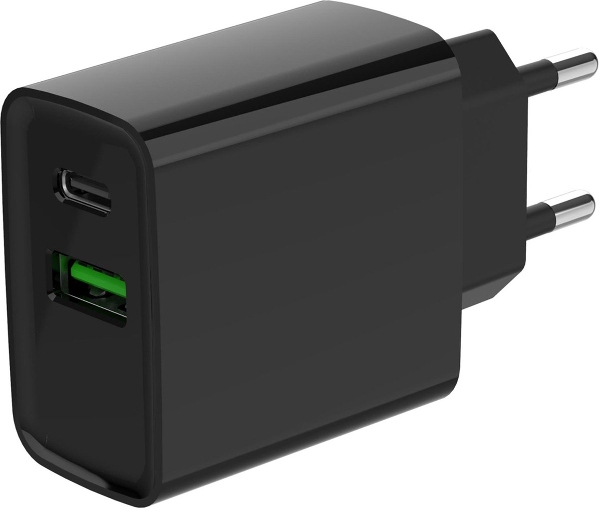 Gembird USB Snellader - 2-Poorts Universele Oplader - USB-C en USB-A 20W - Zwart