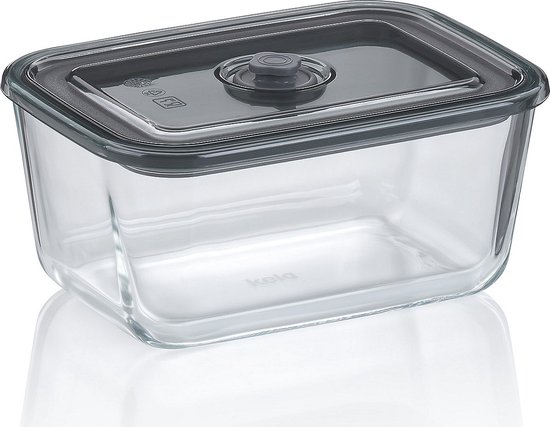 Kela Keuken - Aurelia Voedselcontainer Luchtdicht 1,4 liter - Transparant - Borosilicaatglas - Kunststof