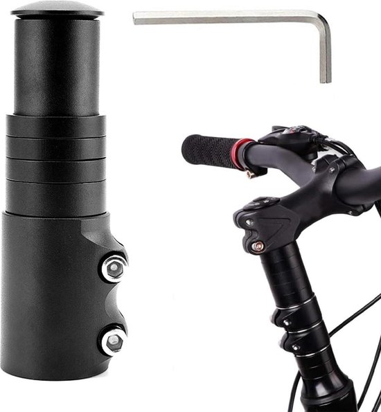 Foto: Head up adapter vork stem extender voorvork extender mountainbikes buitenrijden stuurpenverlenger aluminium zwart stuurpen verlenger