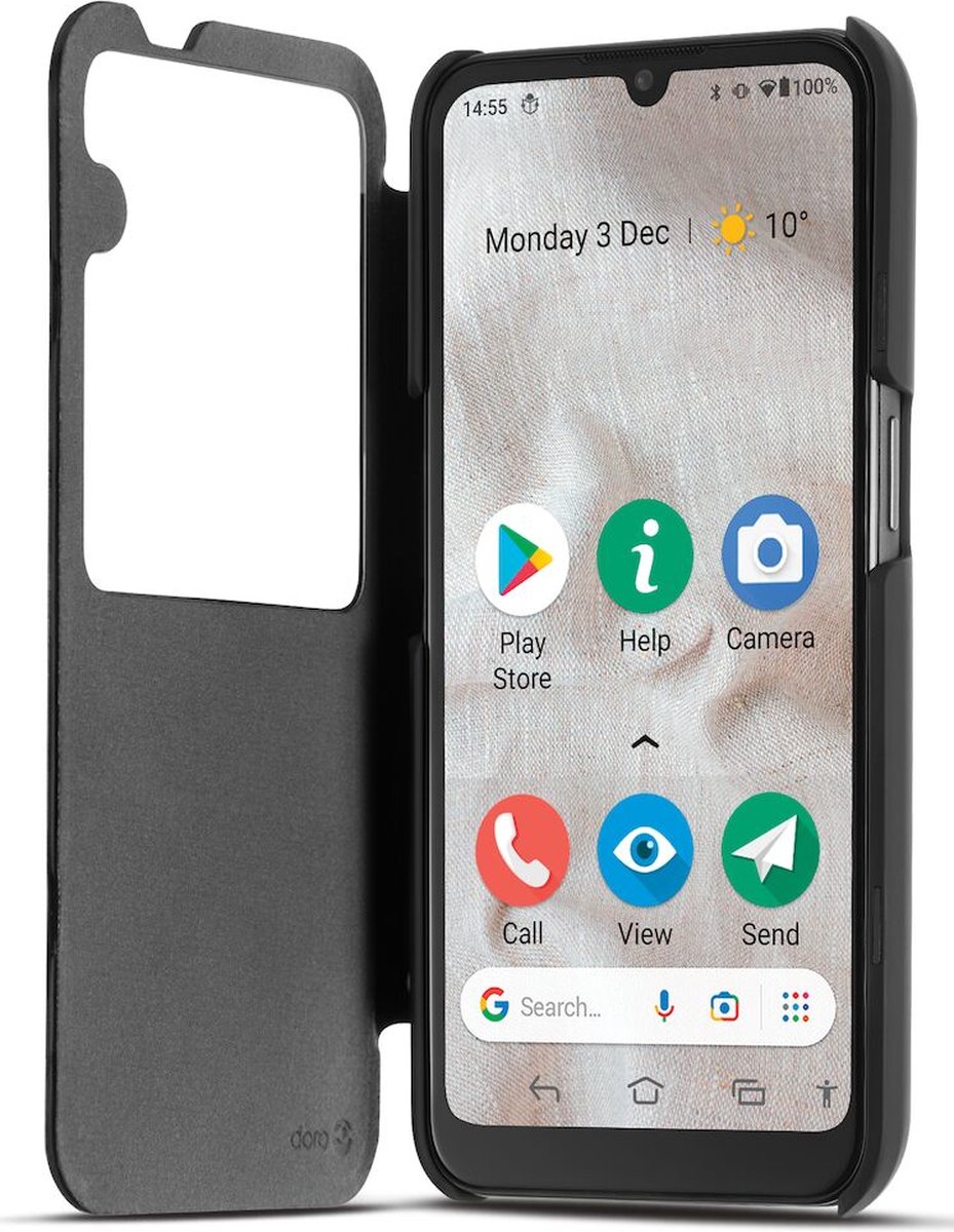 Doro 8100 PLUS - Senioren smartphone met noodtoets en grote iconen - inclusief hoesje en bureaulader