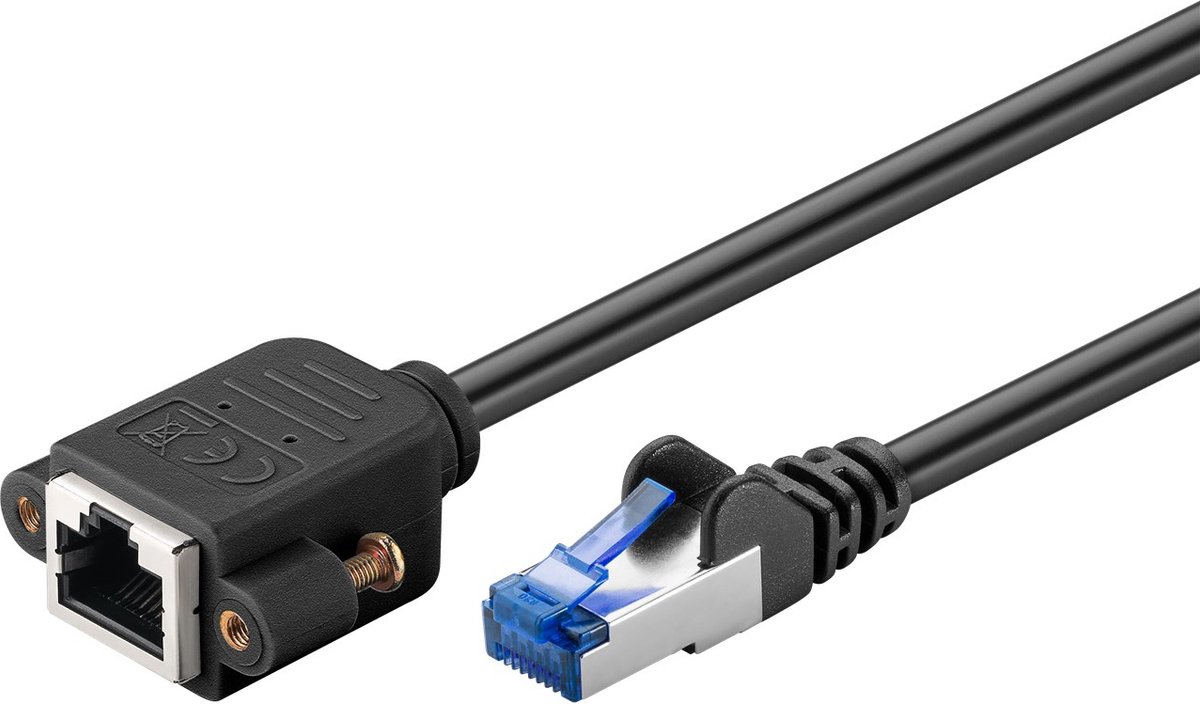 S/FTP CAT6a 10 Gigabit netwerk verlengkabel / zwart - LSZH - 1 meter