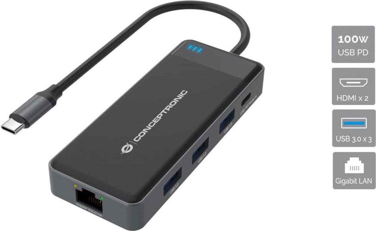 Conceptronic Donn14G 7-in-1 USB 3.2 Gen 1 dockingstation