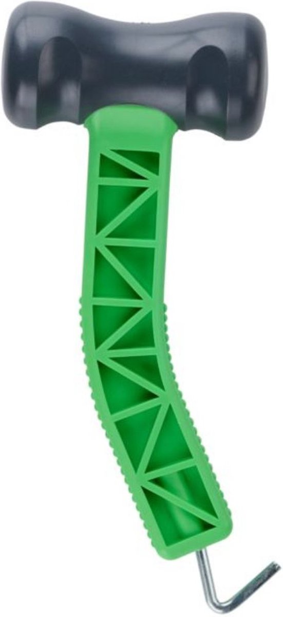 Camp Active kampeer hamer - haringtrekker voor haringen - tenthamer en haringhamer - campinghamer voor kampeer accessoires en tent accessoires - groen/zwart