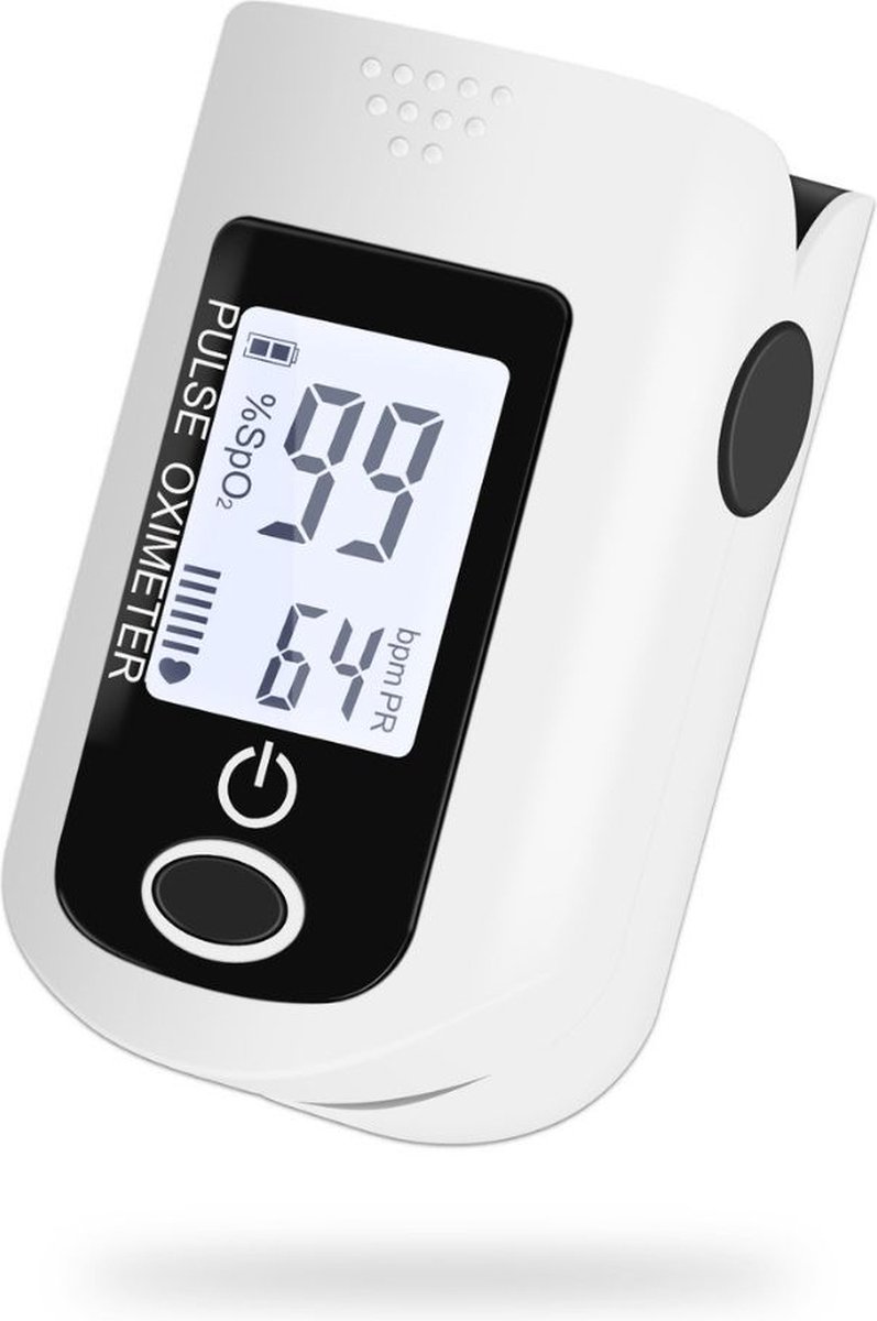 Equivera - Zuurstofmeter Vinger - Hartslagmeter - Saturatiemeter - Pulse Oximeter met PI - Inclusief Veiligheidskoord en Handleiding