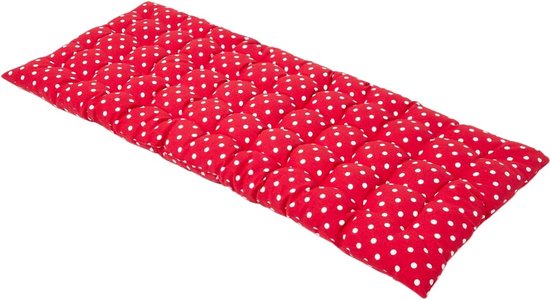 Homescapes Coussin pour banc de jardin 2 places, Pois rouge