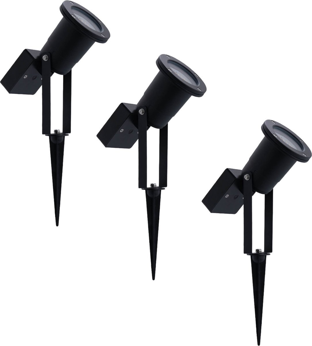 LEDVION 3x LED Solar Prikspot - 0.29W - 3000K - IP65 - Zwart