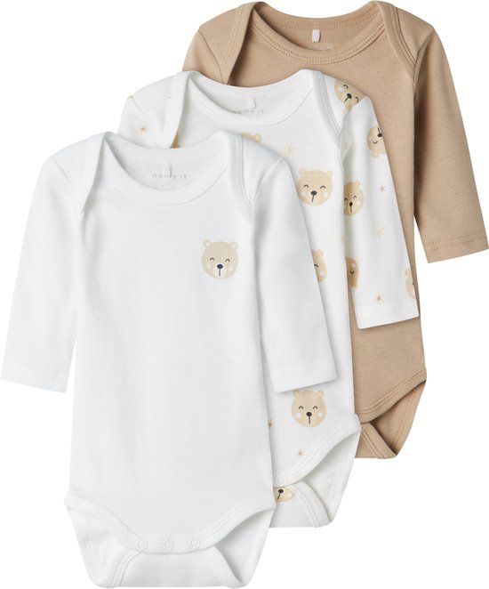 NAME IT NBNBODY 3P LS OXFORD BEAR NOOS Unisex Body - Maat 50
