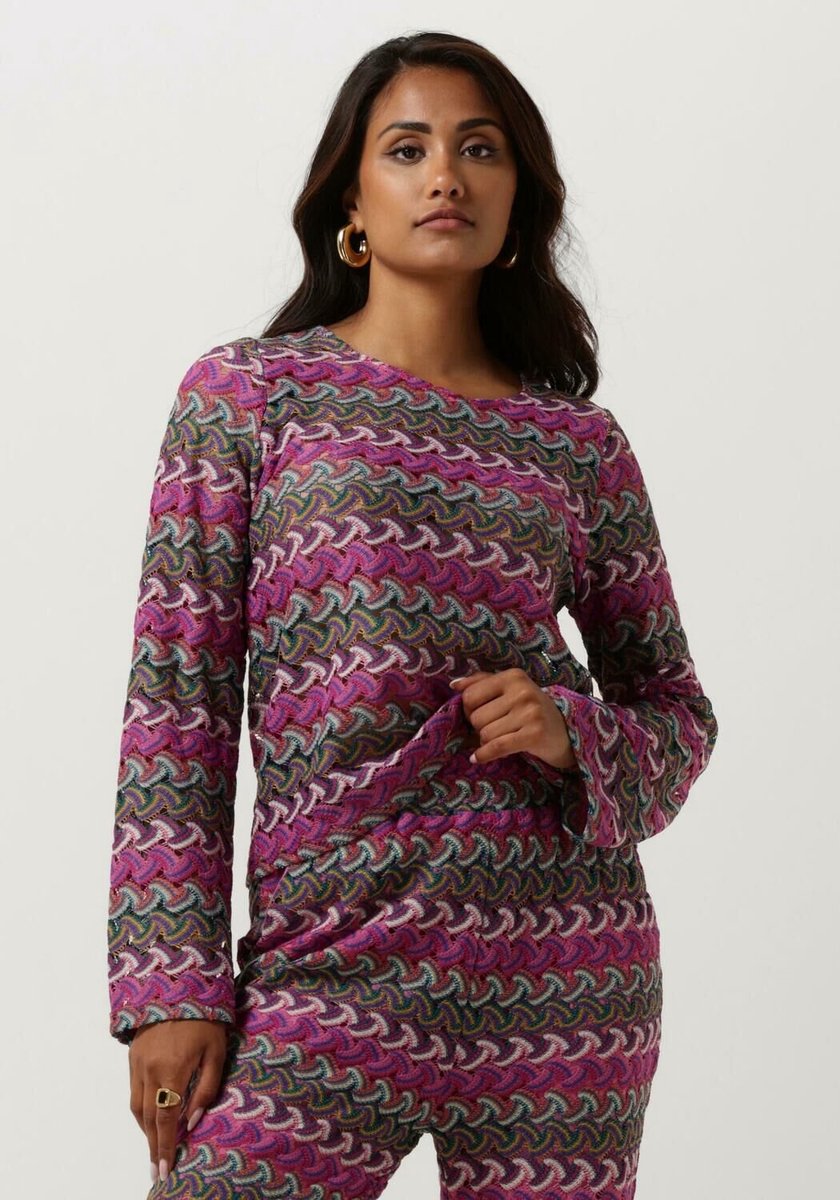 Studio Amaya Merrith Tops & T-shirts Dames - Shirt - Paars - Maat XS