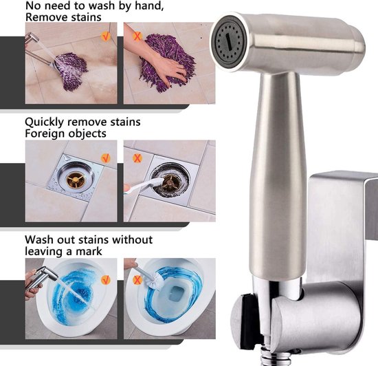 High Quality Silver Bathroom Hand Held Douche Spray Kit With Premium Material