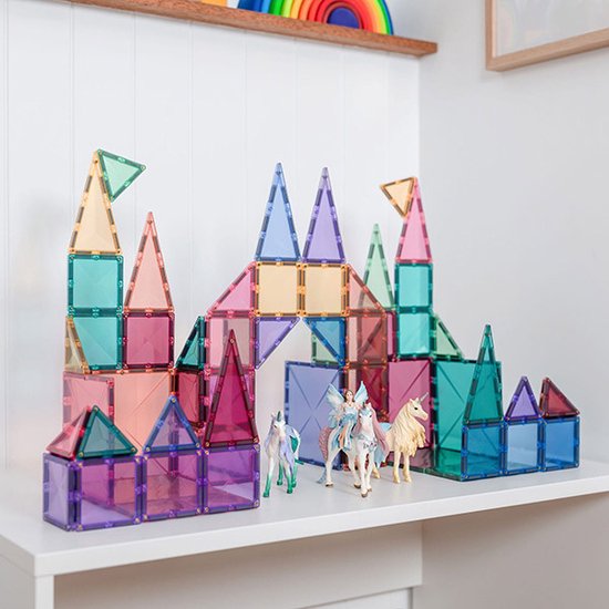 Pack de démarrage Connetix Pastel | Dalles magnétiques | 64 pièces