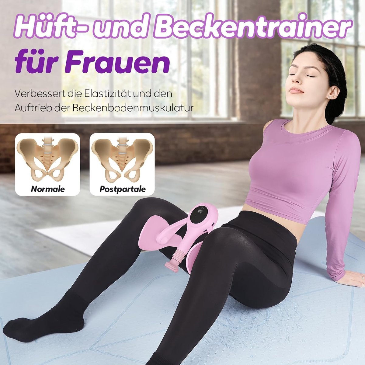 Floor Trainer voor dames en heren (verstelbaar - hoek en kracht), Bekkenbodemtrainer, Multifunctionele beentrainer voor thuis