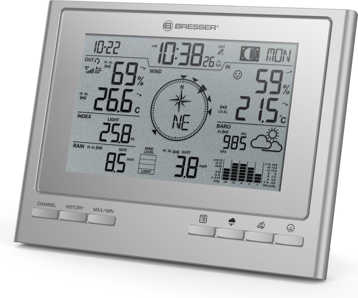 Bresser Weerstation - Basisstation - Compatible met 7003100 - Zilver