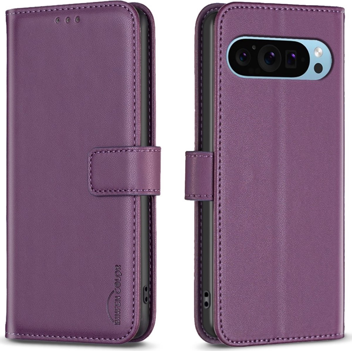 BINFEN Hoesje - Geschikt voor Google Pixel 9 / Pixel 9 Pro Hoesje - BINFEN Book Case - Paars