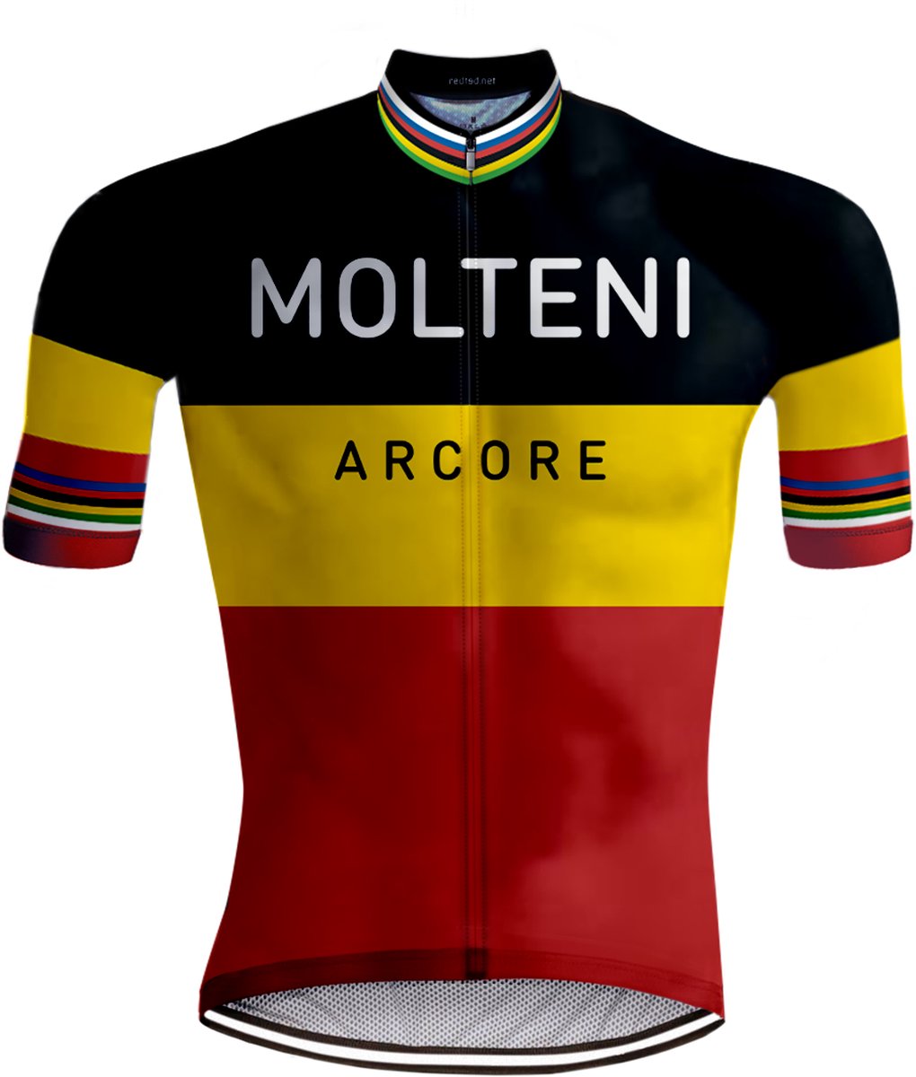 Retro Wielershirt Belgische Kampioenstrui Molteni - REDTED - XS