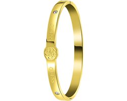 Guess Dames Guess goldplated bangle 4G logo - Staal - Armband - Cadeau voor vrouwen - Stijlvol - 58 mm - Goudkleurig