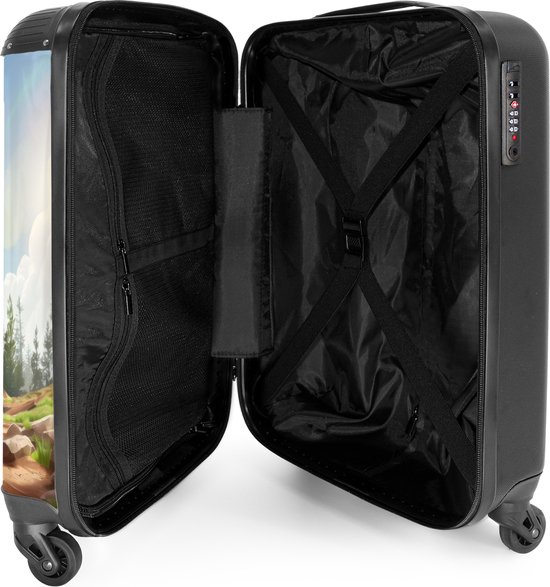 NoBoringSuitcases.com® - Valise cabine enfant Castor avec casque de chantier jaune - Bagage à main - Valise de voyage - Valise chariot - Valises 55x40x20 cm - 55x35x25 cm