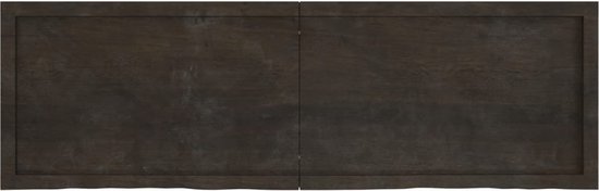 The Living Store Plateau de table 160x50x(2-4)cm eikenhout traité marron foncé - Plateau de table en chêne - Chêne Massief - Remplacement de plateau de table - Table basse - Table à manger