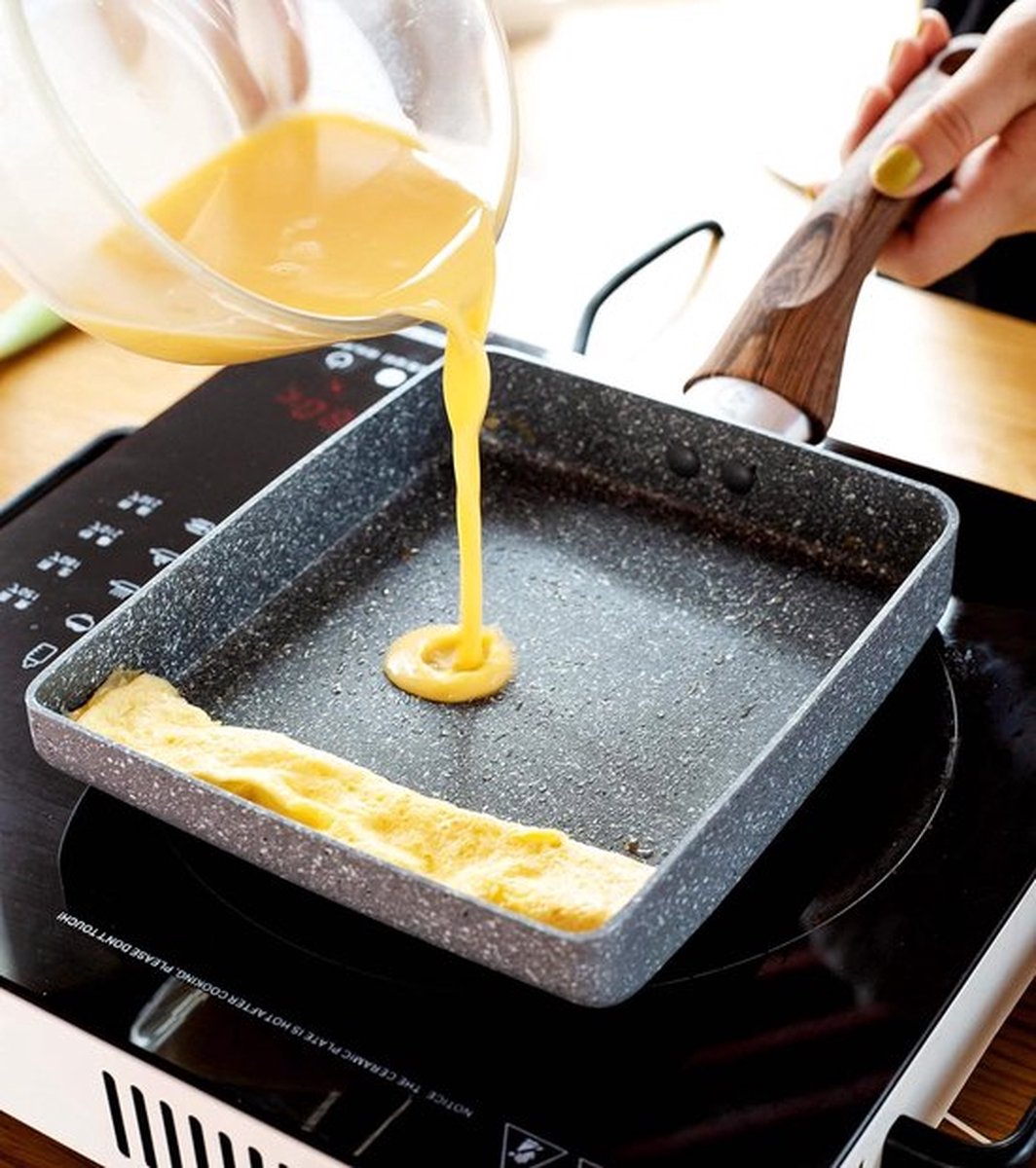 Zaigon Alles-in-één Inductiepan Vaatwasmachinebestendig Kleine Omeletpan Tamagoyaki Pan Tamago Pan Vierkante Sushi Pan