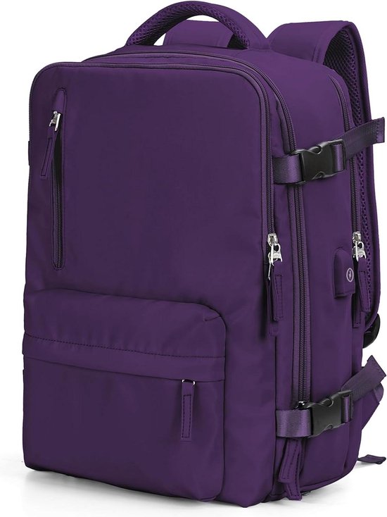 KONO Rugzak Ryanair Handbagage, 40 x 20 x 25 cm, vliegtuig, reizen, 20 liter, 15,6 inch laptoprugzak, Reisrugzak voor heren en dames, Zwart