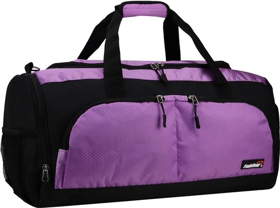 Grand sac de sport fourre-tout de Sport – Zwart/violet – Sac de Voyages – Grande capacité