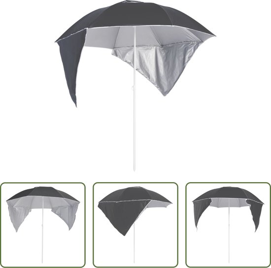 Sombrilla De Playa Antiviento 240 Cm Con Protección Uv50, 8 Varillas De Fibra De Vidrio Mastil De Metal Inclinable Y Ventilacion Maxair Aktive Rayas Multicolor