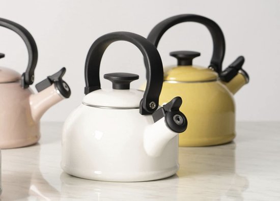 Bouilloire à thé Stellar - Bouilloire à thé rétro - Bouilloire sifflante - Petite bouilloire crème - Bouilloire sifflante Design - Avec sifflet - Sans nickel - Couleur crème