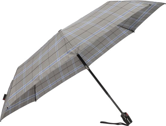 Opvouwbare Paraplu Geruit Grijs - T200 - Dsn 97 cm - Opgevouwen 28 cm - Knirps